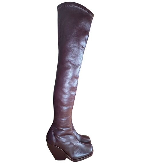 Khaite Morgan Over The Knee Boots Deep Wine Maroon Red Size 41 - Picture 5 of 14